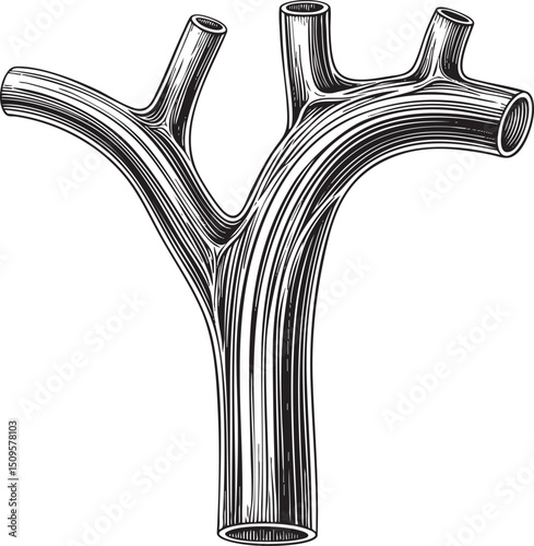 stylized depicts a branching tree trunk.