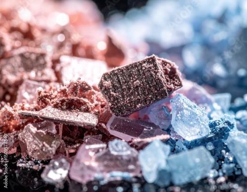 Macro texture crystallized eyeshadow dust captured ()