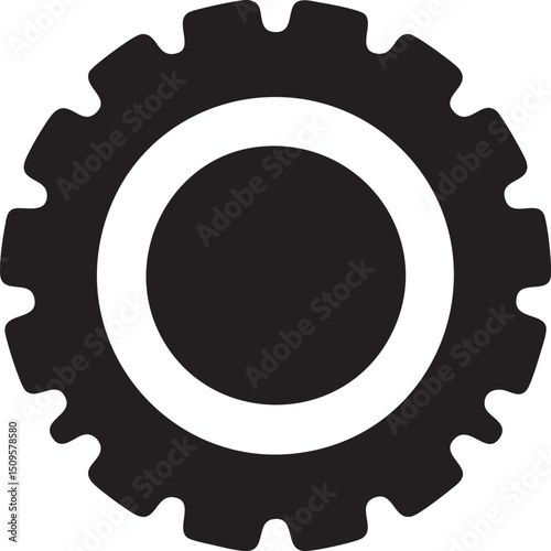 simple isolated gear in black and white.