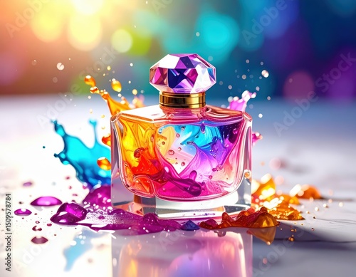 Macro texture evaporated perfume marble shot ()