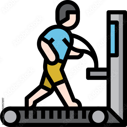 Person Walking on Treadmill for Fitness and Exercise
