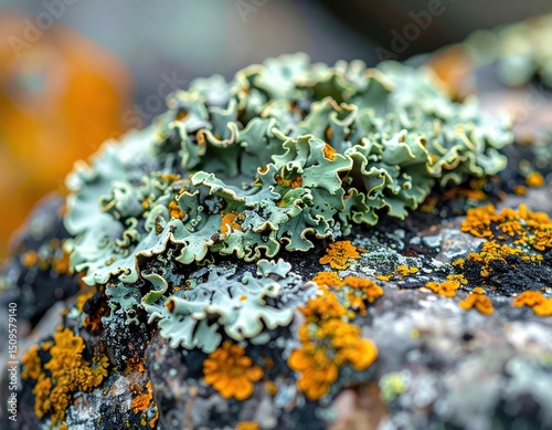 Macro texture lichen over oil brushed