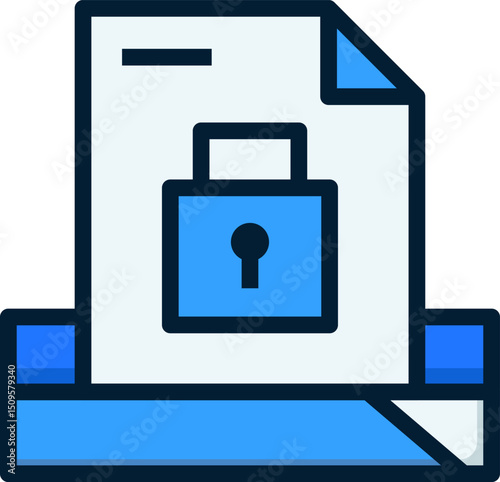 Secure Data Protection with Encrypted Document and Lock Icon