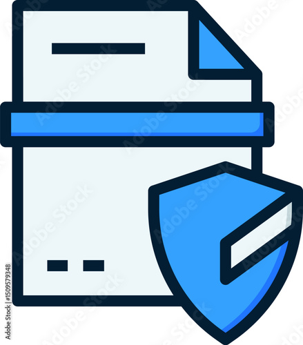 Secure Document Protection with Shield and Lock Icon