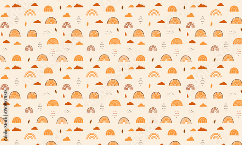 Playful Vector Background Modern Organic Elements Mustard Terracotta Colors