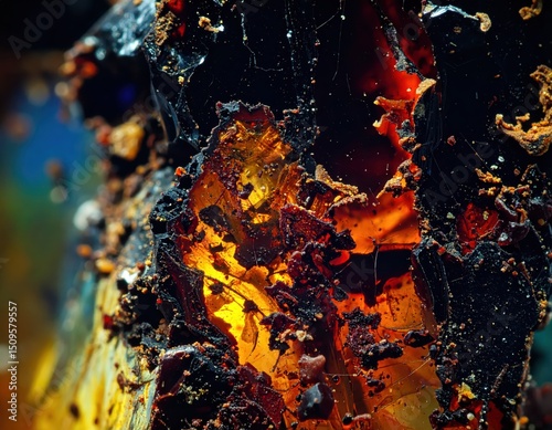 Macro texture resin fossil rust flakes ()