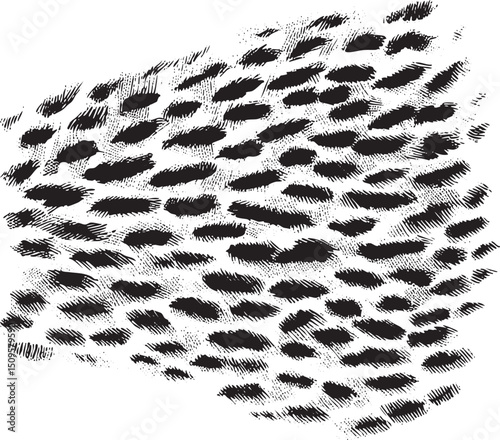 dense of overlapping dark dots creates a textured surface.