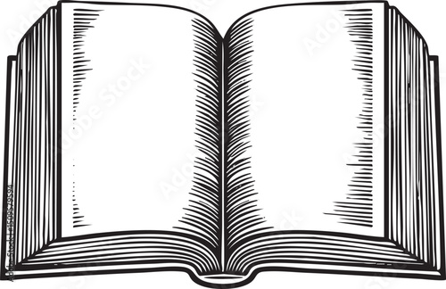 open book with detailed lines reveals its pages.