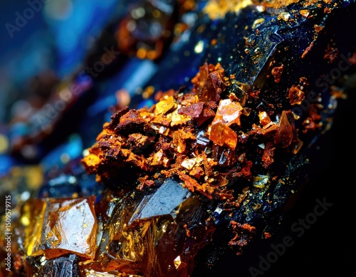 Macro texture resin fossil rust flakes ()