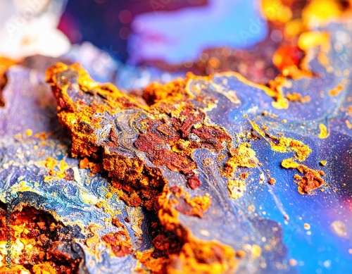 Macro texture resin fossil rust flakes ()