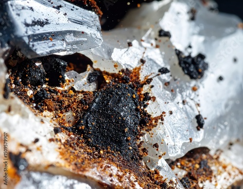 Macro texture resin fossil rust flakes