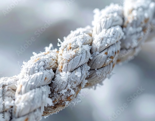 Macro texture salt encrusted rope angled ()