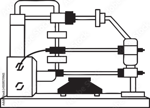 schematic of a mechanical testing device.