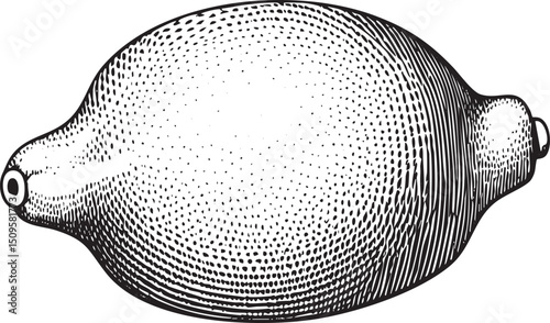 detailed black and white of a lemon.