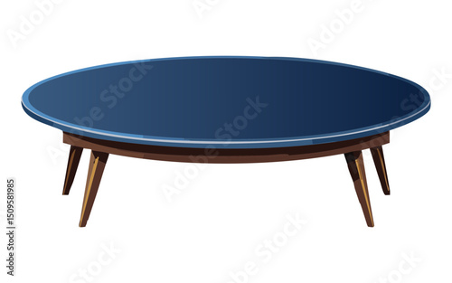 Blue Half-Round Console Table
