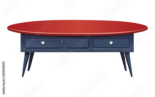 Red Blue Chest of Drawers