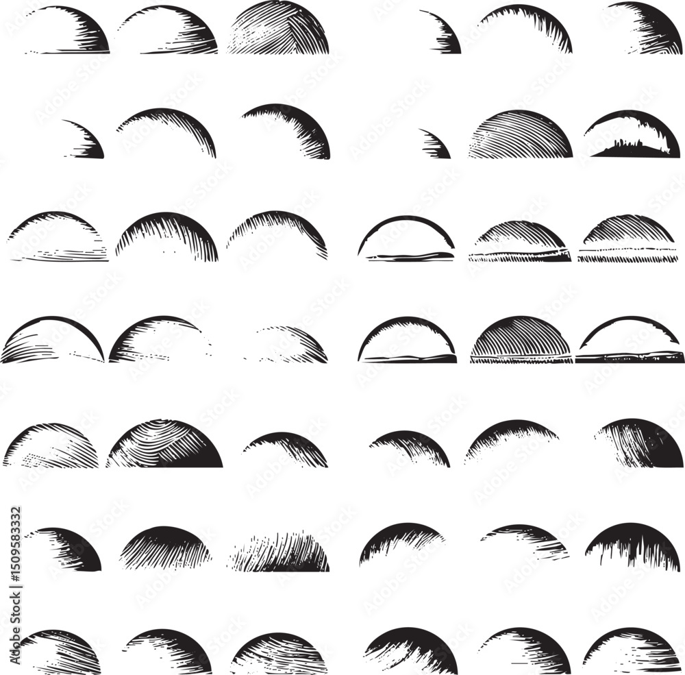 Fototapeta premium collection of diverse stylized moon illustrations.
