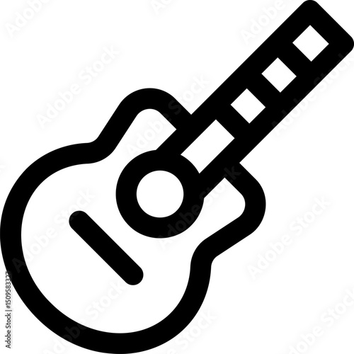 Stylish Acoustic Guitar Icon for Music and Entertainment Designs