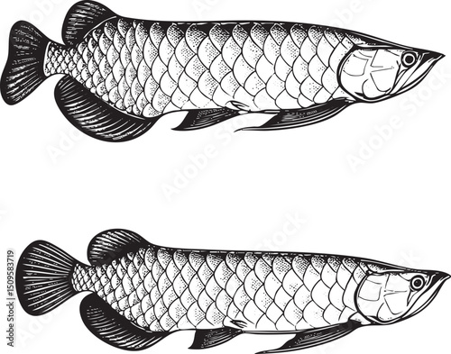 sleek elongated fish swims gracefully through an underwater environment.
