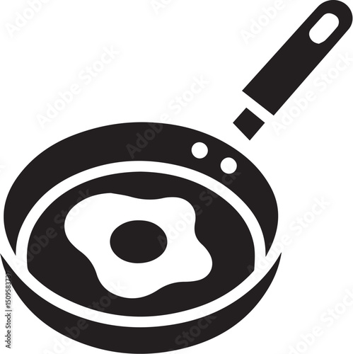 Illustration of black frying pan