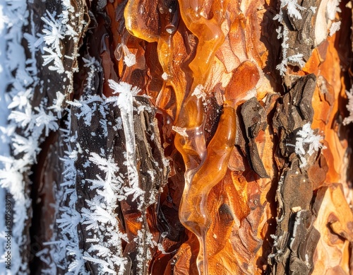 Winter pine bark close up textured