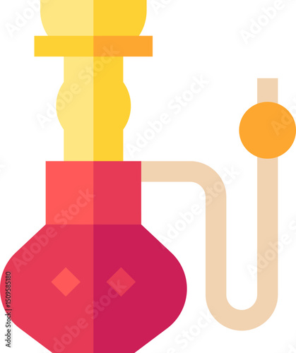 Elegant hookah sitting on a table, ready for use, with its vibrant colors and intricate details suggesting a relaxing and social atmosphere.