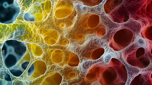Abstract Cellular Structure with Vibrant Colors and Intricate Patterns