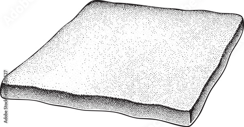 simple square cushion rests on a white surface.