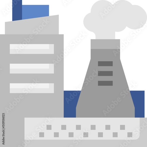 Industrial plant emitting smoke into the atmosphere, showcasing pollution and environmental concerns on a cloudy day, highlighting the impact of industry on the environment.