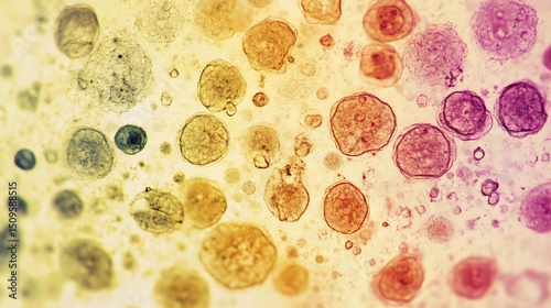 Microscopic View of Diverse Cellular Structures