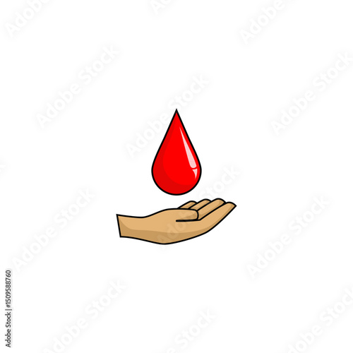 vector illustration of blood donation in the form of a drop