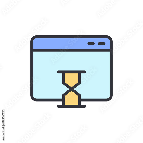 Webpage Displaying An Hourglass Symbol Illustrating Loading Or Delay
