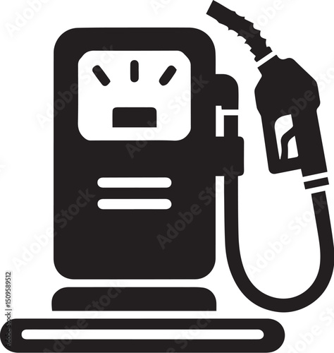 gas pump silhouette vector icon
