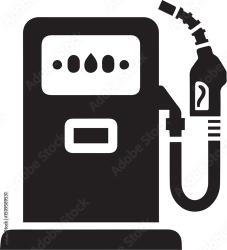 gas pump silhouette vector icon