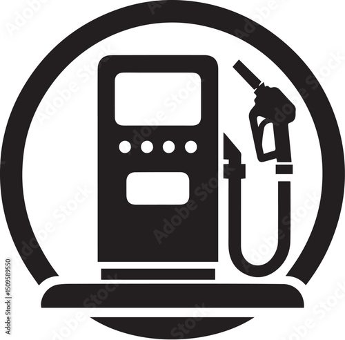 gas pump silhouette vector icon