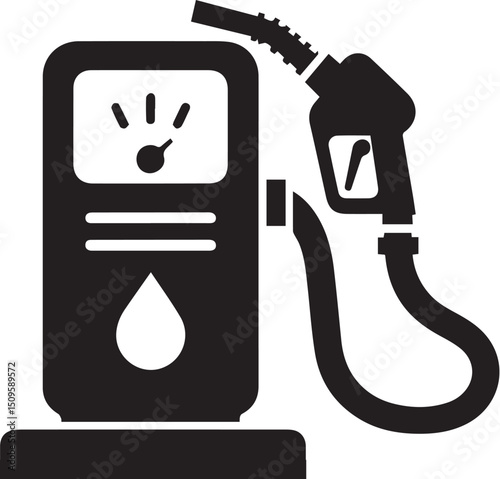 gas pump silhouette vector icon