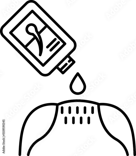 Person applying hair growth serum to scalp in bathroom for hair loss treatment and wellness. in a professional setting with great clarity.