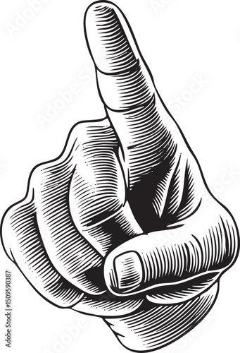 hand gestures emphatically upwards with a pointing finger.