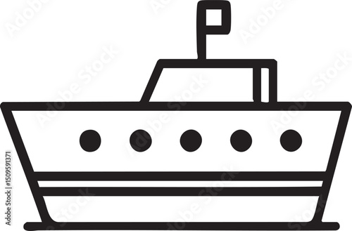 simple white boat floats on calm water.