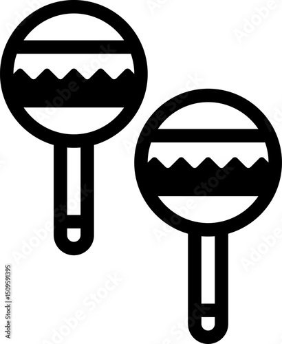 Two maracas shaking rhythmically during a lively salsa performance in a vibrant Latin American fiesta, creating a joyful and festive atmosphere.