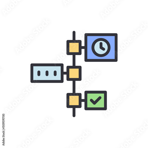 Workflow Diagram Depicting Stages Time Tracking And Confirmation Process