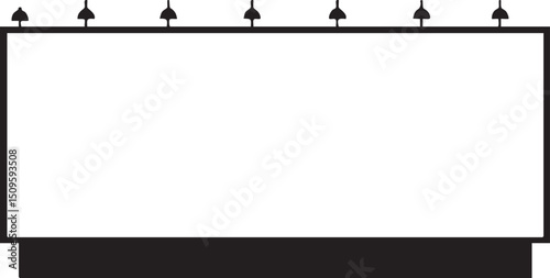 simple blank white banner hangs horizontally against a neutral background.