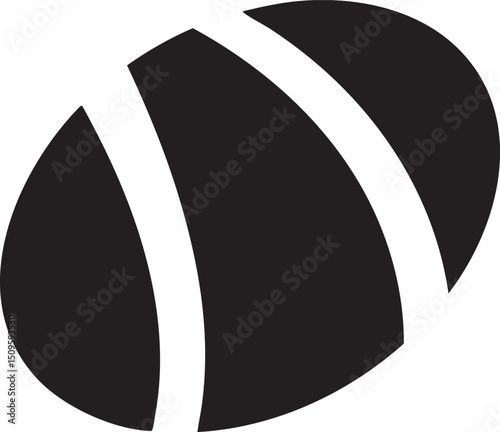 white sphere is bisected by three bold diagonal gray lines.