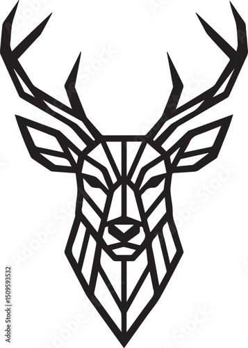 Fox sitting with tail curled in minimalist line style