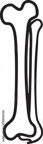 large stylized bone stands vertically.