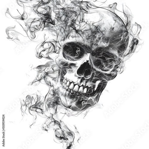 Skull in smoke