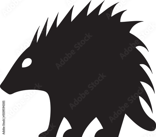 solitary hedgehog stands upright against a white background.