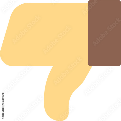 Hand with thumb pointing down expresses disapproval or dislike on a plain surface, indicating negative feedback and disagreement.