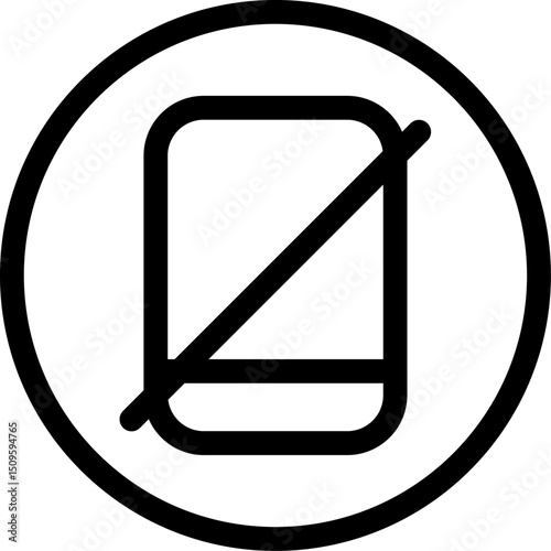 No phone symbol within a circle indicates device usage is prohibited in a specific area for safety and focus, creating a sense of restriction.