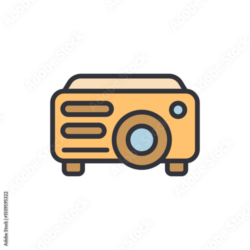Retro Aesthetic Projector For Multimedia Presentation And Entertainment